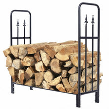 Load image into Gallery viewer, 4&#39; Outdoor Heavy Duty Steel Firewood Wood Storage Rack
