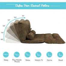 Load image into Gallery viewer, 6-Position Adjustable Sleeper Lounge Couch with 2 Pillows-Coffee
