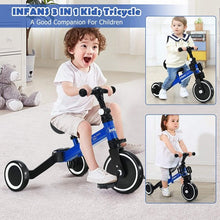 Load image into Gallery viewer, 3 in 1 3 Wheel Kids Tricycles with Adjustable Seat &amp; Handlebarfor Ages 1-3-Blue
