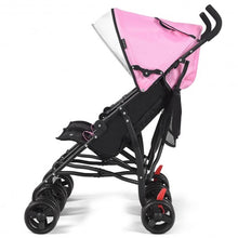 Load image into Gallery viewer, Foldable Twin Baby Double Stroller Ultralight Umbrella Kids Stroller-Pink
