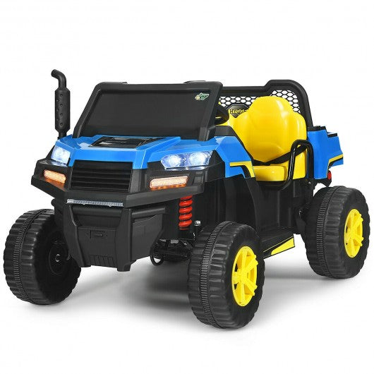12V Battery Powered Kids Ride On Dumpbed Truck RC-Blue