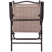 Load image into Gallery viewer, Set of 2 Patio Folding Sling Back Camping Deck Chairs-Coffee

