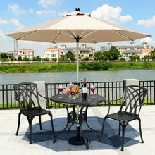 Load image into Gallery viewer, 36&quot; Cast Aluminum Round Patio Dining Table with Umbrella Hole
