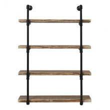 Load image into Gallery viewer, 4-Shelf Rustic Pipe Shelving Unit Vintage Industrial Pipe Wall Shelf
