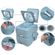 Load image into Gallery viewer, 5 Gallon 20 L Outdoor / Indoor Potty Commode Portable Flush Toilet-Green
