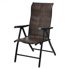 Load image into Gallery viewer, Patio Rattan Folding Chair with Armrest
