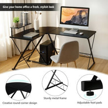 Load image into Gallery viewer, L-Shaped Desk Reversible Corner Computer Desk with Movable Shelf &amp; CPU Stand
