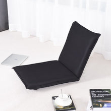 Load image into Gallery viewer, Adjustable 6-position Floor Chair Folding Lazy Man Sofa Chair-Black
