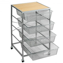 Load image into Gallery viewer, 4 Drawer Mesh Shelves Basket Utility Heavy Duty Storage Organizer
