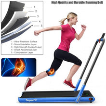 Load image into Gallery viewer, 2-in-1 Folding Treadmill with RC Bluetooth Speaker LED Display-Blue
