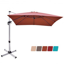 Load image into Gallery viewer, 10 Ft 360 Degree Tilt Aluminum Square Patio Offset Cantilever Umbrella-Brick Red

