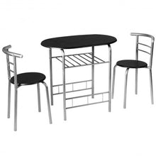Load image into Gallery viewer, 3 pcs Home Kitchen Bistro Pub Dining Table 2 Chairs Set- Silver
