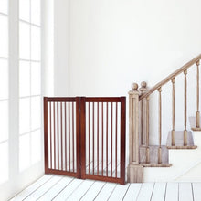 Load image into Gallery viewer, 36&quot; Configurable Folding Wood Pet Dog Safety Fence with Gate-B
