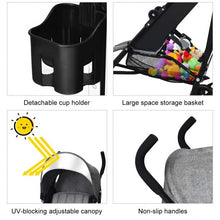 Load image into Gallery viewer, Foldable Lightweight Baby Infant Travel Umbrella Stroller-Dark Gray
