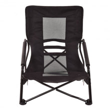 Load image into Gallery viewer, Outdoor High Back Folding Beach Chair-Black
