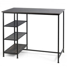 Load image into Gallery viewer, Industrial Dining Bar Pub Table with Metal Frame &amp; Storage Shelves
