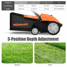 Load image into Gallery viewer, 12Amp Corded Scarifier 13” Electric Lawn Dethatcher -Orange
