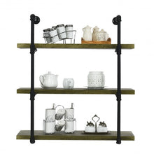 Load image into Gallery viewer, Rustic Pipe Shelving Vintage Industrial Pipe Wall Shelf-B
