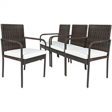 Load image into Gallery viewer, 4 PCS Outdoor Patio Rattan Dining Chairs Cushioned Sofa
