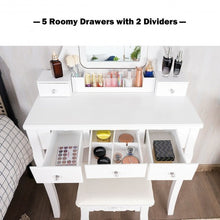 Load image into Gallery viewer, Vanity Set of Mirror Drawers Storage Box Makeup-White
