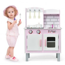 Load image into Gallery viewer, Kids Wooden Pretend Play Cooking Set with Sounds and Cookware Accessories
