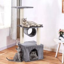 Load image into Gallery viewer, 37&quot; Cat Tree Condo Scratch Post Kitten Pet House-Gray

