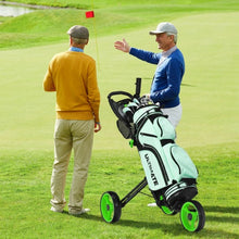 Load image into Gallery viewer, Folding 3 Wheels Golf Push Cart with Brake Scoreboard Adjustable Handle-Green
