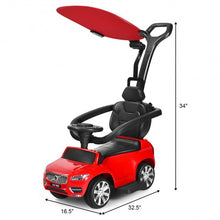 Load image into Gallery viewer, 3 in 1 Kids Ride On Push Car Stroller-Red
