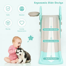 Load image into Gallery viewer, 3 in 1 Kids Slide Baby Play Climber Slide Set with Basketball Hoop -Green
