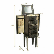 Load image into Gallery viewer, Standing Jewelry Cabinet Armoire with Makeup Mirror
