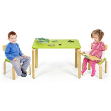 Load image into Gallery viewer, 3 Piece Kids Wooden Activity Table and 2 Chairs Set-Green
