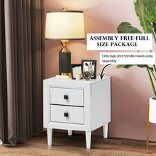 Load image into Gallery viewer, Multipurpose Retro Bedside Nightstand with 2 Drawers-White

