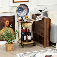 Load image into Gallery viewer, 17&quot; Italian Style Wooden Globe Liquor Bottle Wine Rack
