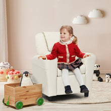 Load image into Gallery viewer, Children PU Leather Recliner Chair with Front Footrest-Beige
