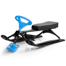 Load image into Gallery viewer, Kids Snow Sand Grass Sled with Steering Wheel and Brakes-Blue
