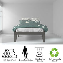 Load image into Gallery viewer, Twin Size 14&quot; Wooden Slats Bed Mattress Frame-Brown
