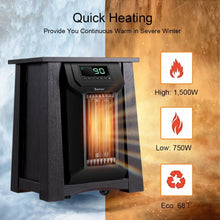 Load image into Gallery viewer, 1500W 12H Timer Caster Portable Electric Space Heater
