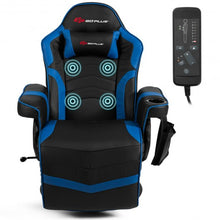 Load image into Gallery viewer, Ergonomic High Back Massage Gaming Chair with Pillow-Blue
