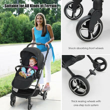 Load image into Gallery viewer, High Landscape Foldable Baby Stroller with Reversible Reclining Seat-Black
