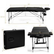 Load image into Gallery viewer, 84'' L Portable Adjustable Massage Bed w/ Carry Case for Facial Salon Spa -Black

