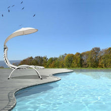 Load image into Gallery viewer, Patio Hanging Swing Hammock Chaise Lounger Chair with Canopy-Beige
