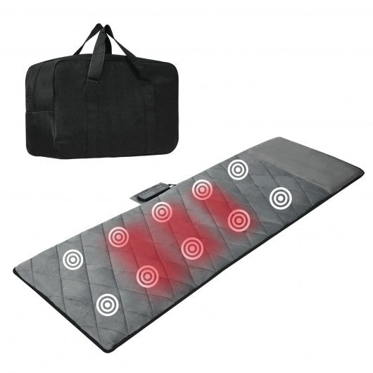 Foldable Mat Full Body Massager with 10 Vibration Motors and 3 Heating Pads