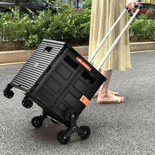 Load image into Gallery viewer, Costway Foldable Utility Cart for Travel and Shopping-Black
