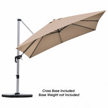 Load image into Gallery viewer, 10 Ft 360 Degree Tilt Aluminum Square Patio Offset Cantilever Umbrella-Tan
