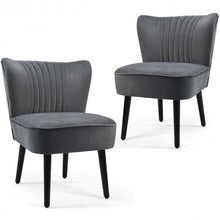 Load image into Gallery viewer, Set of 2 Armless Upholstered Leisure Accent Chair-Gray
