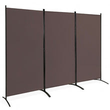 Load image into Gallery viewer, 3-Panel Room Divider Folding Privacy Partition Screen for Office Room-Brown
