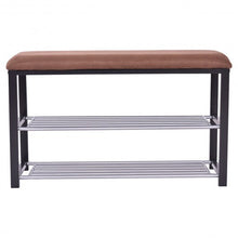 Load image into Gallery viewer, 2 Tiers Shoe Storage Rack Soft Seat Bench
