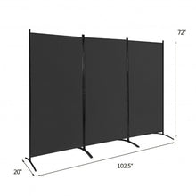Load image into Gallery viewer, 3-Panel Room Divider Folding Privacy Partition Screen for Office Room-Black
