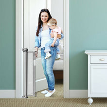 Load image into Gallery viewer, Retractable Baby Pets Safety Mesh Gate for Indoor and Outdoor-Gray
