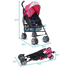 Load image into Gallery viewer, Folding Lightweight Baby Toddler Umbrella Travel Stroller-Pink
